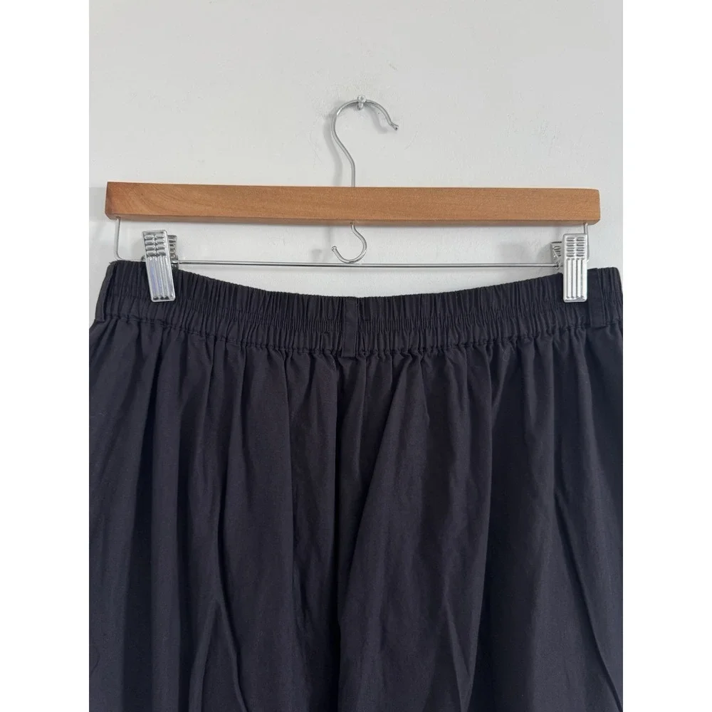 J.Crew Skirt Women's Small Black‎ Embroidered Hem A-Line Skirt Elastic Waist